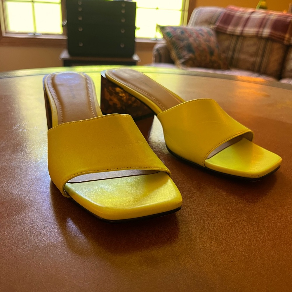 Funky lime green kitten heels